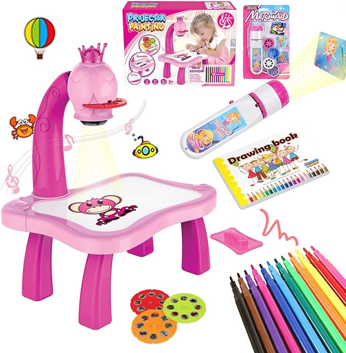 LED Projector Art Painting Table for Kids