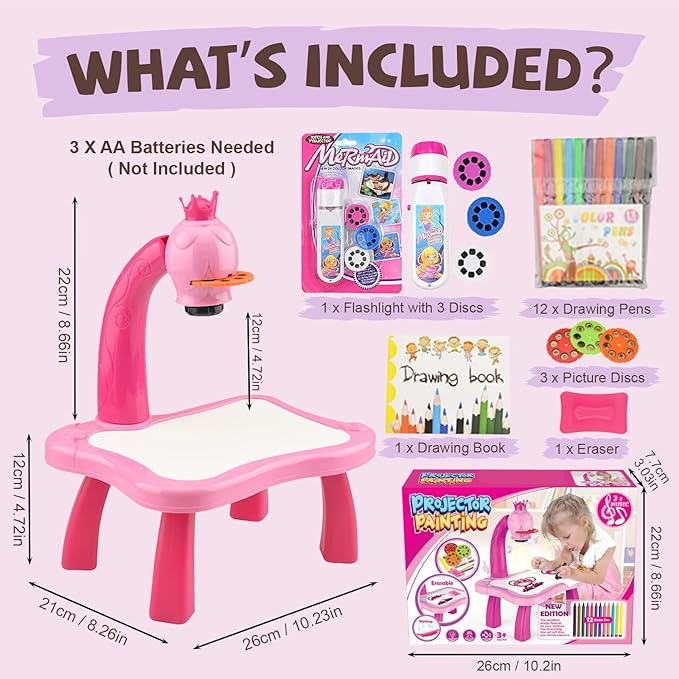 LED Projector Art Painting Table for Kids