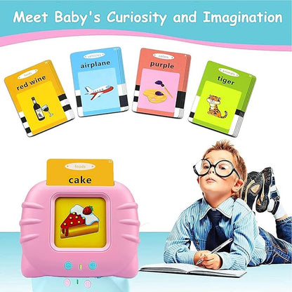 Talking Flash Cards Learning Toys, English Words Learning Card Machinee for Kids,Device with Flash Cards Spelling Game Gifts for Preschool Kids Boys Girls Toddlers Age 2 3 4 5